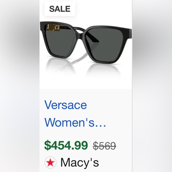 VERSACE ~ Butterfly sunglasses featuring black acetate frame dark grey lenses - Picture 10 of 11